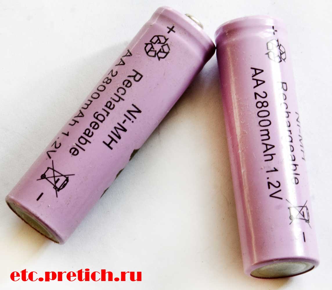 Аккумуляторные батареи формата АА куплено на Алиэкспрессе